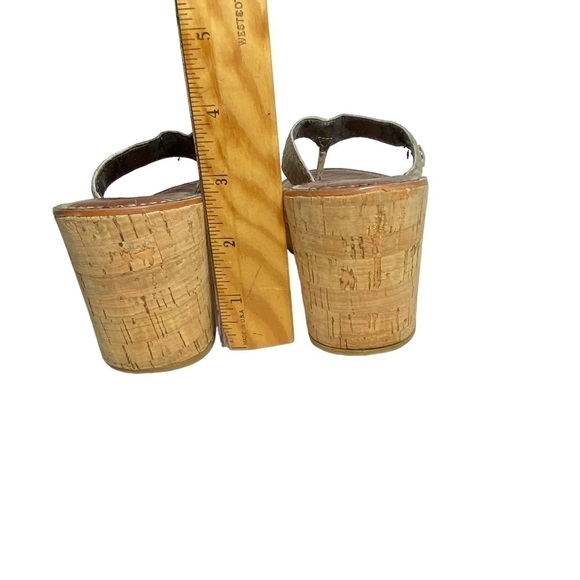 SAM Edelman Women’s Tan Cork Wedge Sandler Flip-Flop, Size 7.5M - Picture 7 of 11